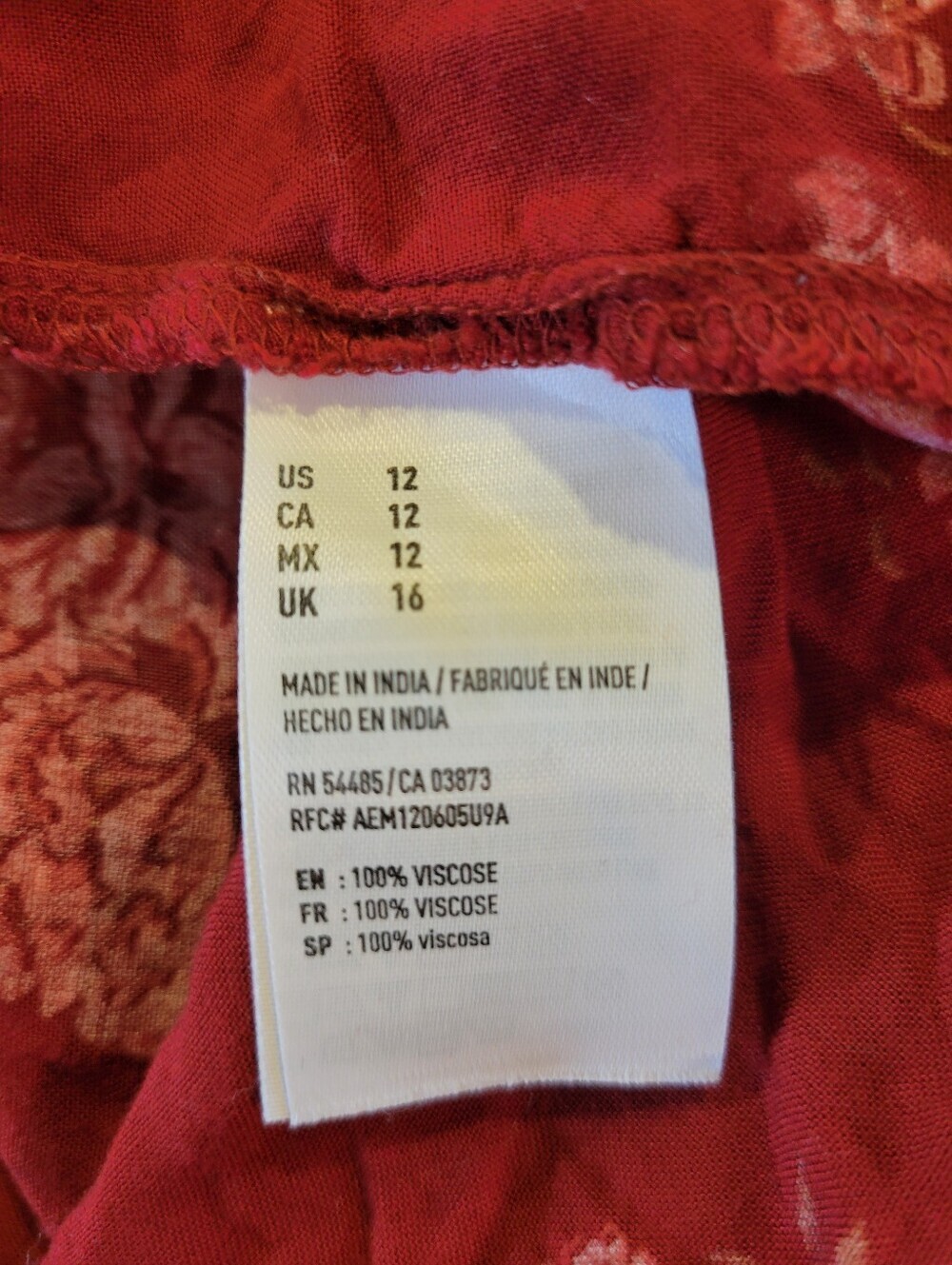 American Eagle Red Floral Button Front Maxi Skirt - Picture 7 of 8